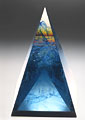 Big Mamal - glass sculpture - blue pyramid