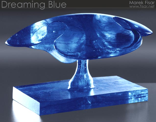 Dreaming blue - unique glass sculpture. Art Sale by artist!