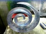 Blue Spiral - glass sculpture - creation